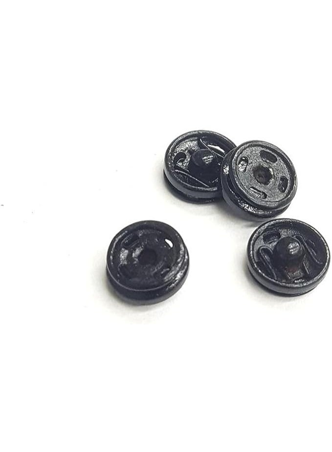 RYN 48 Piece Press Stud Metal Snap Fasteners, Sew-On Buttons, 8.5mm, Black - Image 3