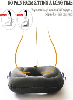 Y&D Inflatable Donut Cushion Seat for Office Chair, Portable Sciatica Pillow Sitting Tailbone Pain Car Cushions, Hemorrhoids Pressure Sores Wheel Prolonged Daily Use  - Image 5