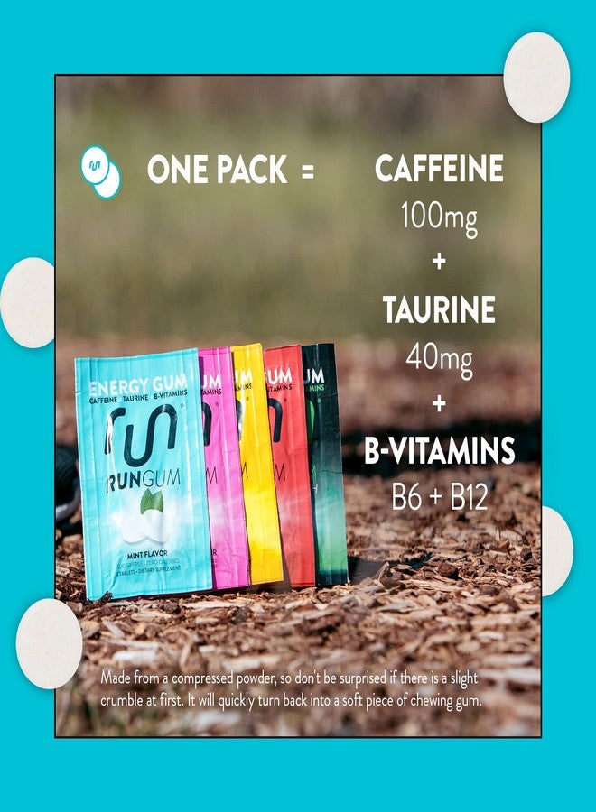 RUN GUM Variety PackEnergy Chewing Gum 50mg Caffeine Taurine & B-Vitamins Per Piece, 24 Pieces (Pack of 12) Sugar Free, Zero Calorie, No Aspartame, and Gluten Free - Image 4