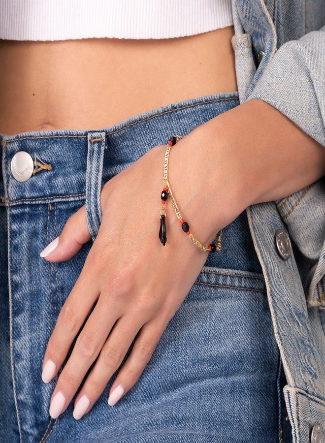 Barzel 18K Gold Plated Azabache Bracelet - Made In Brazil - Image 2