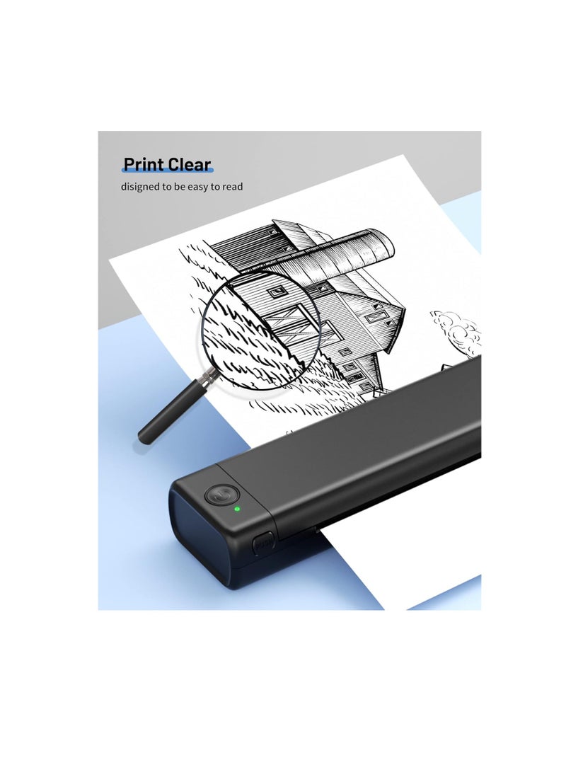 Terabyte ورق حراري A4، 210 × 297 مم، ورق حراري أسود قابل للطي لطابعة حرارية محمولة A4، متوافق مع الطابعات الحرارية المحمولة، حجم 8.27"×11.69"، متوافق مع M08F-Letter M832 M833 M834 M835 HRPT MT800 ورق حراري - Image 4
