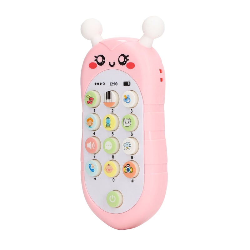 Baby Phone Toy: Pink With Lanyard, Cute Honeybee Style - Gentle Musical Function, Durable Premium Plastic Mobile Phone Toy for Toddler Role Play & Infant Sensory Play - Image 3