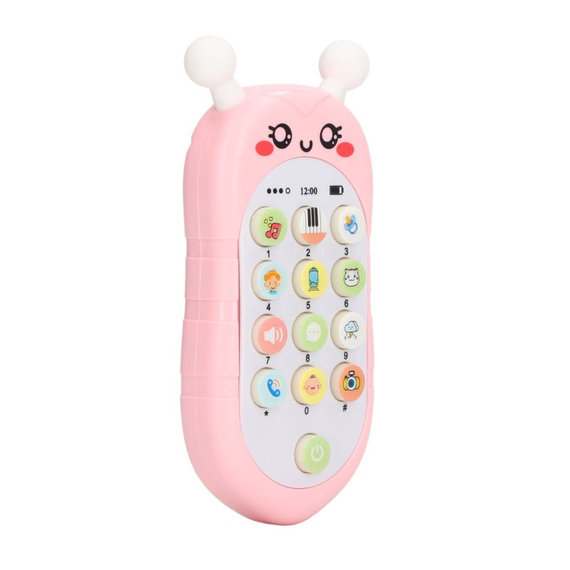 Baby Phone Toy: Pink With Lanyard, Cute Honeybee Style - Gentle Musical Function, Durable Premium Plastic Mobile Phone Toy for Toddler Role Play & Infant Sensory Play - Image 4