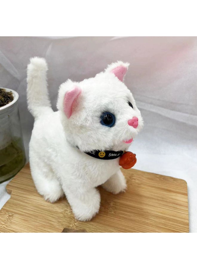 Electric Simulation Plush Cat Doll Children's Toys Stall Electronic Pet Cat Educational Toys-Color:Brown Smudged Cat  - Image 4
