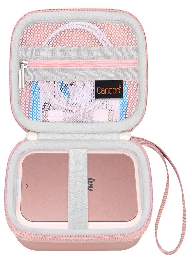 Canboc Hard Case for Canon Zoemini 2 / Canon Zoemini Mini Photo Printer Mobile Wireless Bluetooth Instant Camera Printer, Mesh Bag Fit Photo Paper Cable, Rose Gold + Rose Gold - Image 1