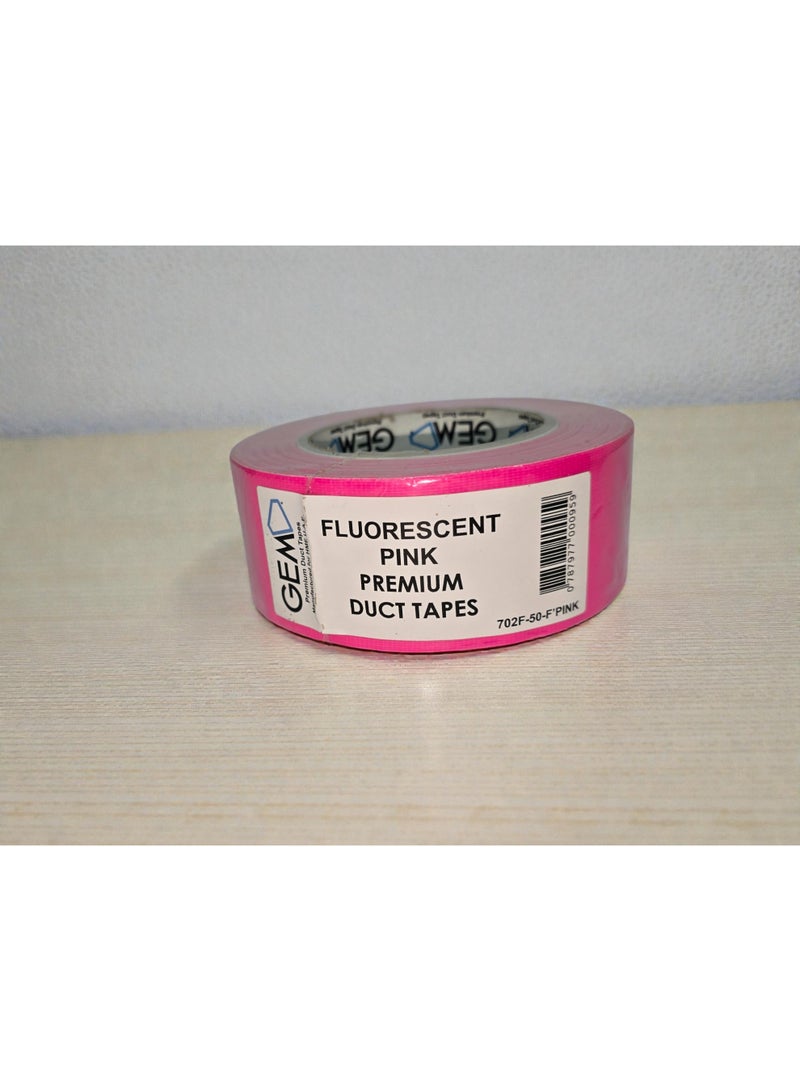 جم شريط جيم فلوري وردي 50 مم × 25 م – شريط تحديد عالي الوضوح، لاصق قوي، موديل 702F-50F وردي - Image 1