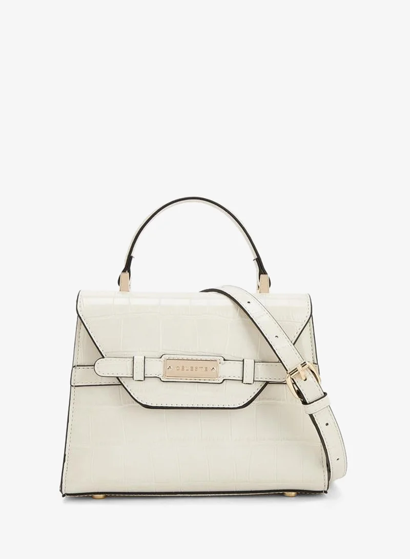Textured Satchel Bag With Detachable Strap