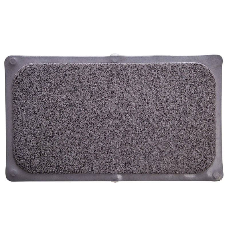 BINO BINO  Loofah NonSlip Bath Mat for Tub  Grey  SpaInspired Comfort QuickDrying Secure Suction Cups  Exfoliating Shower Mat for a Luxurious and Safe Bathing Experience