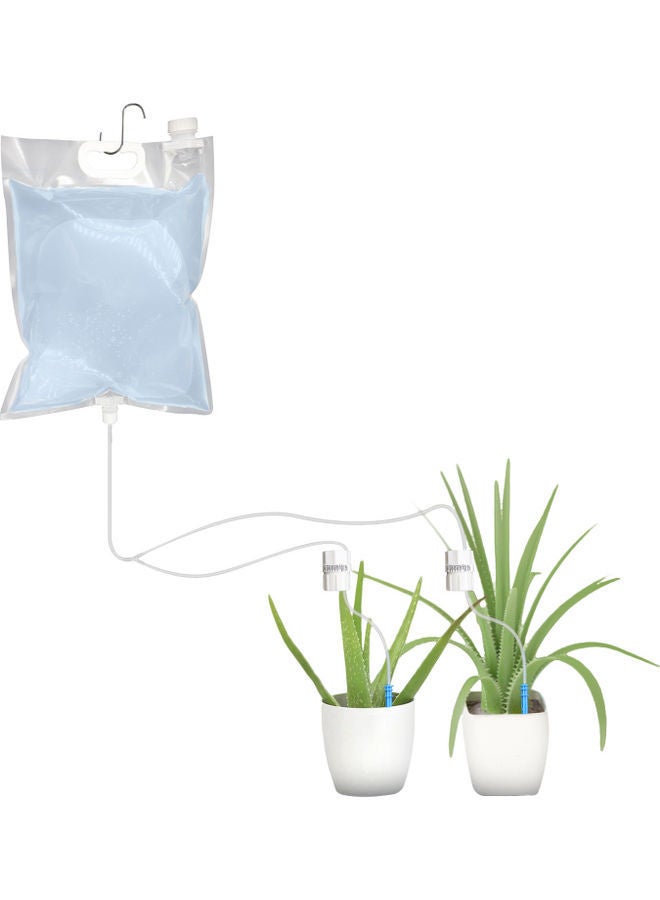 NIBEMINENT Automatic Water Absorbing Plant Pot With Self Device White/Green/Silver 21x2.80x21cm - Image 1