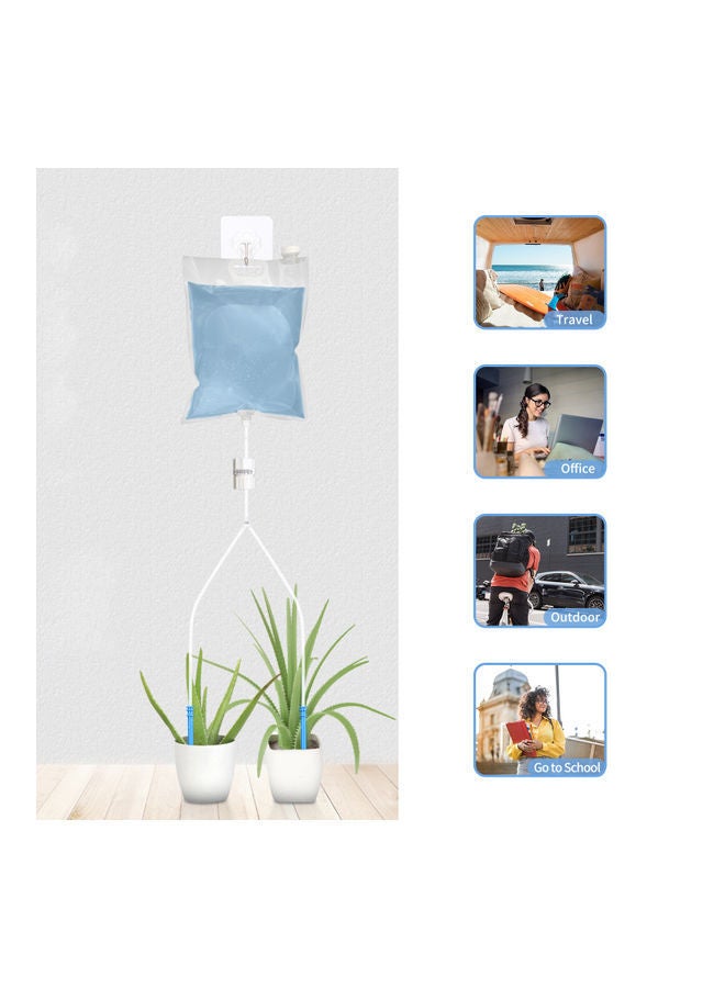 NIBEMINENT Automatic Water Absorbing Plant Pot With Self Device White/Green/Silver 21x2.80x21cm - Image 2