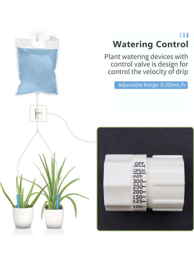 NIBEMINENT Automatic Water Absorbing Plant Pot With Self Device White/Green/Silver 21x2.80x21cm - Image 3