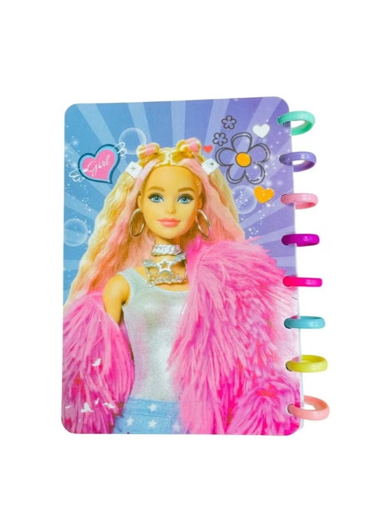 Barbie Discbound Notebook with Rainbow Discs Pink and Purple A5 - Image 1