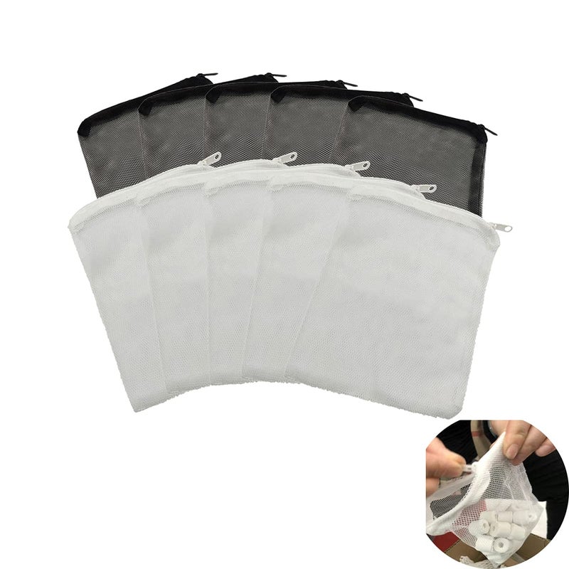 ZYYC 10 Pcs Tanks Filter Media Bags, Aquarium Bag, Fish Tank Mesh with Zipper Reusable Bags.for Activated Carbon, Ceramic Rings, etc - Image 1