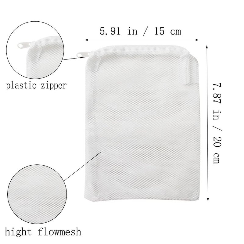 ZYYC 10 Pcs Tanks Filter Media Bags, Aquarium Bag, Fish Tank Mesh with Zipper Reusable Bags.for Activated Carbon, Ceramic Rings, etc - Image 3