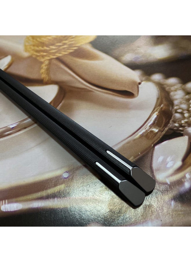 Generic - Chuangjian Source Factory Household Public Chopsticks Personalized Japanese Style Hotel Tableware Frosted Sushi Pointed Chopsticks-Color:Silver Time - Image 1