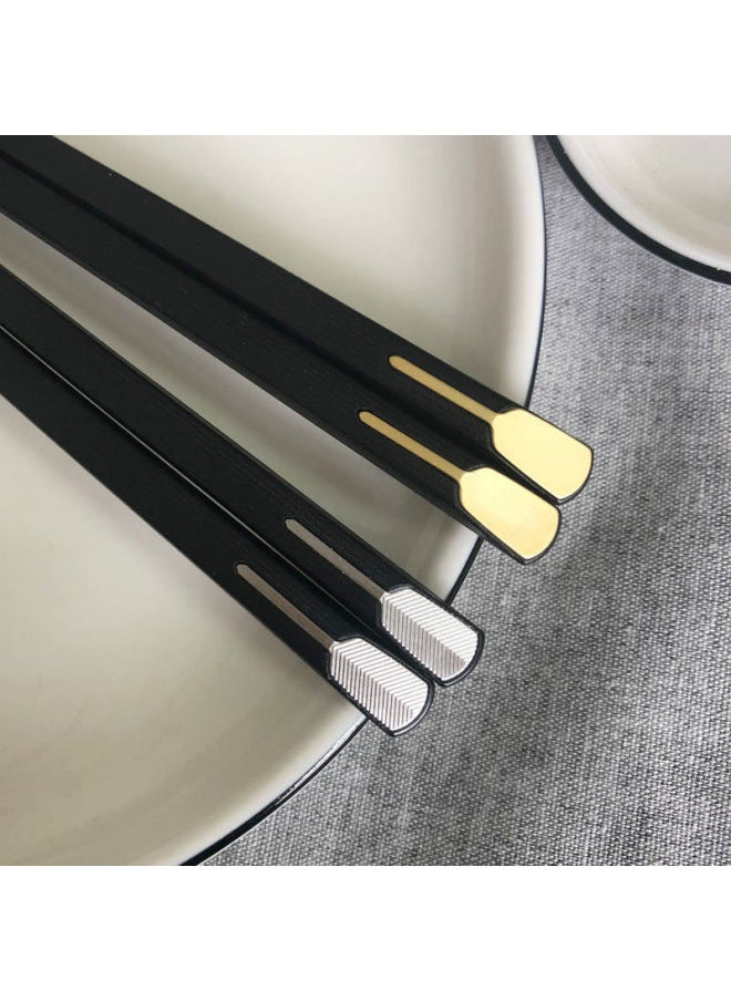 Generic - Chuangjian Source Factory Household Public Chopsticks Personalized Japanese Style Hotel Tableware Frosted Sushi Pointed Chopsticks-Color:Silver Time - Image 1