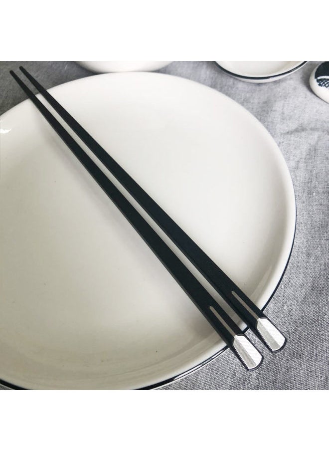 Generic - Chuangjian Source Factory Household Public Chopsticks Personalized Japanese Style Hotel Tableware Frosted Sushi Pointed Chopsticks-Color:Silver Time - Image 1