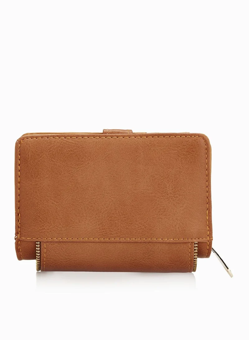Ginger Zipper Buckled Purse