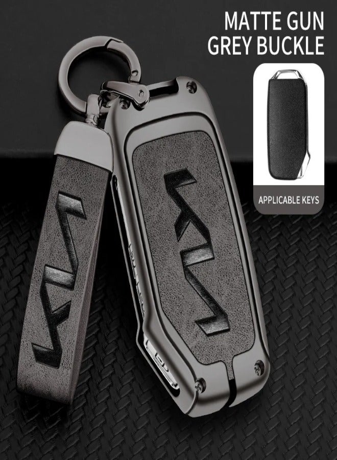 AROAQ Leather Alloy Car Remote Key Case Protection Cover For KIA Sportage R GT Stinger Sorento Ceed Cerato Forte Niro Soul Telluride - Image 1