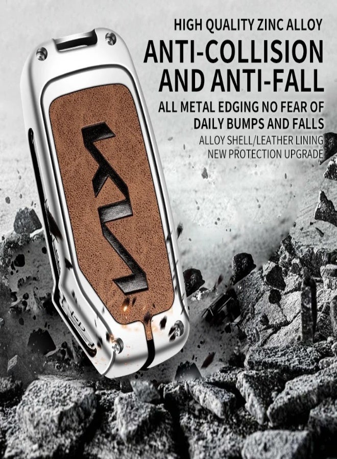 AROAQ Leather Alloy Car Remote Key Case Protection Cover For KIA Sportage R GT Stinger Sorento Ceed Cerato Forte Niro Soul Telluride - Image 3