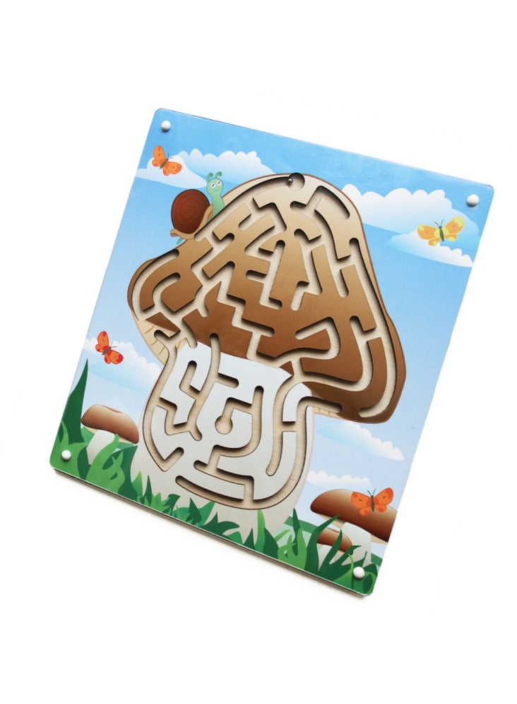 FOFA لعبة متاهة خشبية FOFA مع كرة صغيرة - فطر - Image 1