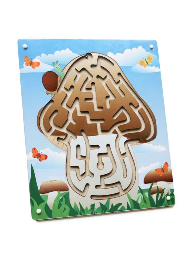 FOFA لعبة متاهة خشبية FOFA مع كرة صغيرة - فطر - Image 2