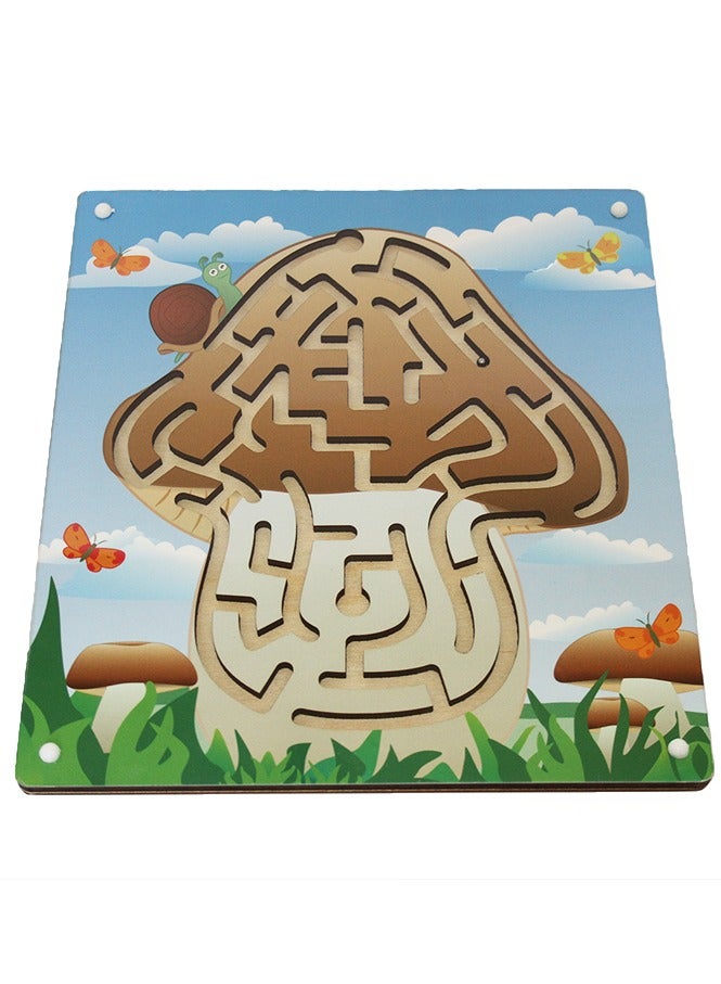 FOFA لعبة متاهة خشبية FOFA مع كرة صغيرة - فطر - Image 3