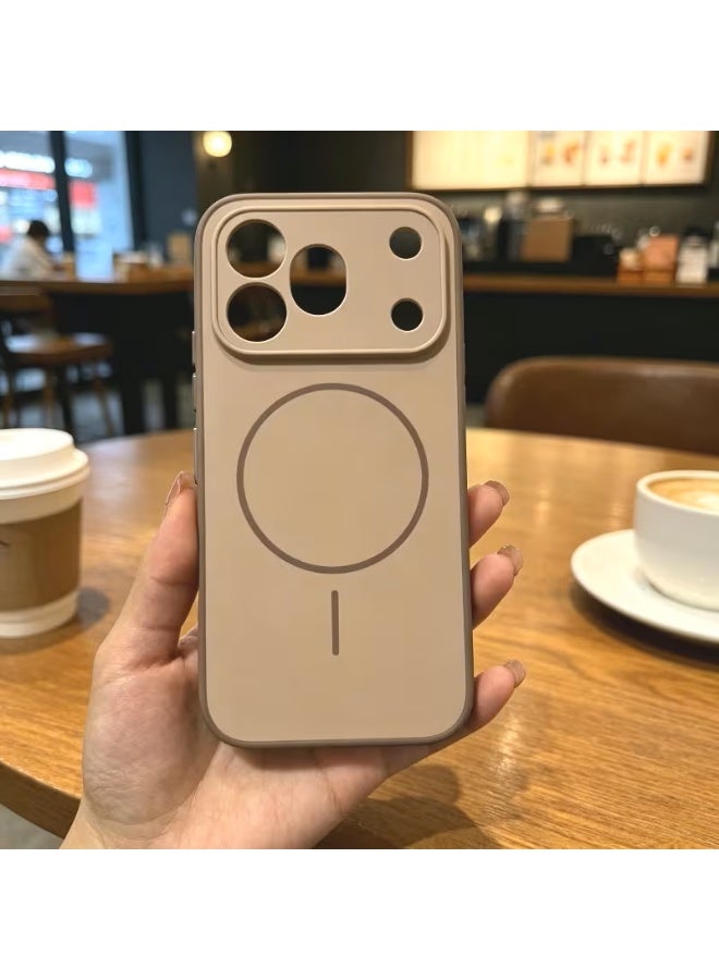 جراب هاتف Honor 600 Pro 5G، غلاف ناعم بلوري مع حماية لعدسة الكاميرا ودعم الشحن المغناطيسي، بيج