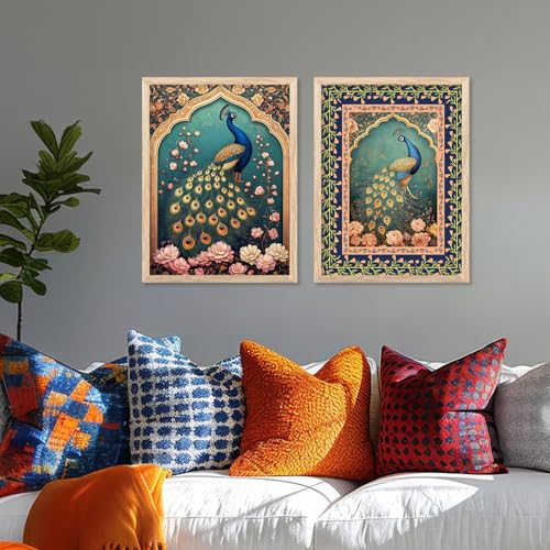 kotart Traditional Madhubani Indian Wall Art Paintings for Living Room | Framed Wall Painting for Home Room Bedroom Office Wall Décor| Paintings For Home Decoration | (Art 2, (10x13 inch), Framed) - Image 5