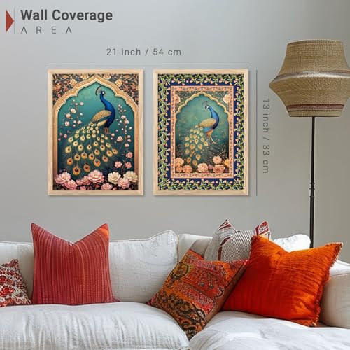 kotart Traditional Madhubani Indian Wall Art Paintings for Living Room | Framed Wall Painting for Home Room Bedroom Office Wall Décor| Paintings For Home Decoration | (Art 2, (10x13 inch), Framed) - Image 3