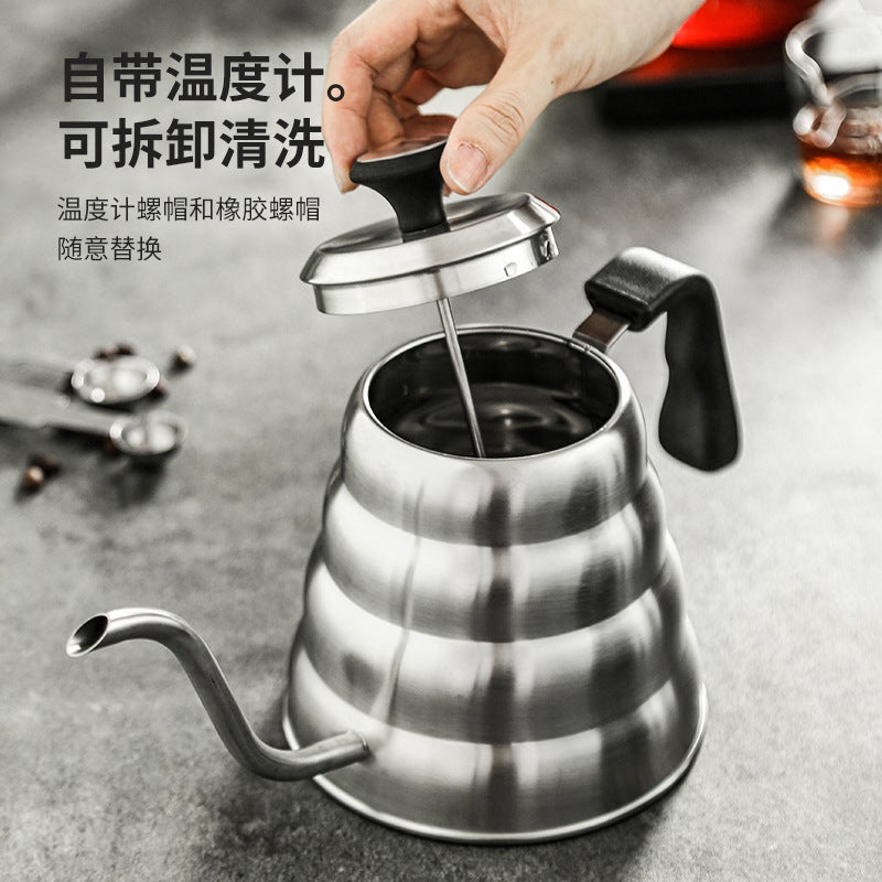 Stainless Steel Mocha Hand Pot Black Coffee Pot With Lid Hanging Ear Fine Cloud Pot Hanging Ear Hand Pot Coffee Pot - Image 4
