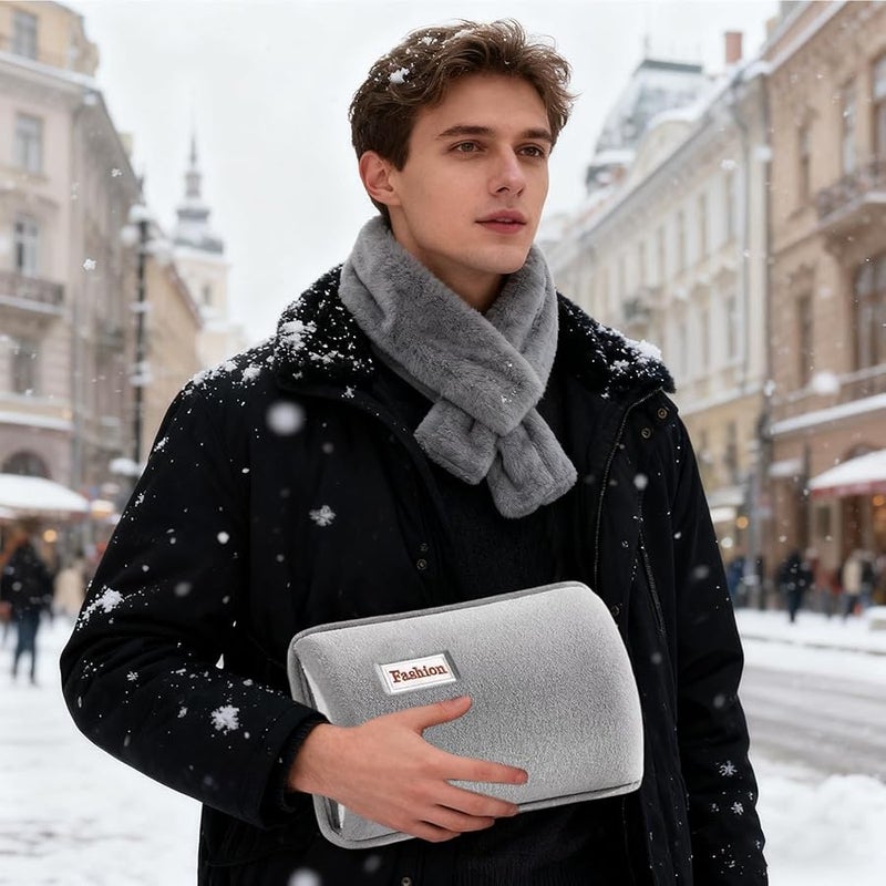 زجاجة ماء ساخن رمادية قابلة لإعادة الشحن، وسادة ماء ساخن لتخفيف التقلصات للنساء والأطفال، للمنزل والمكتب - Image 2