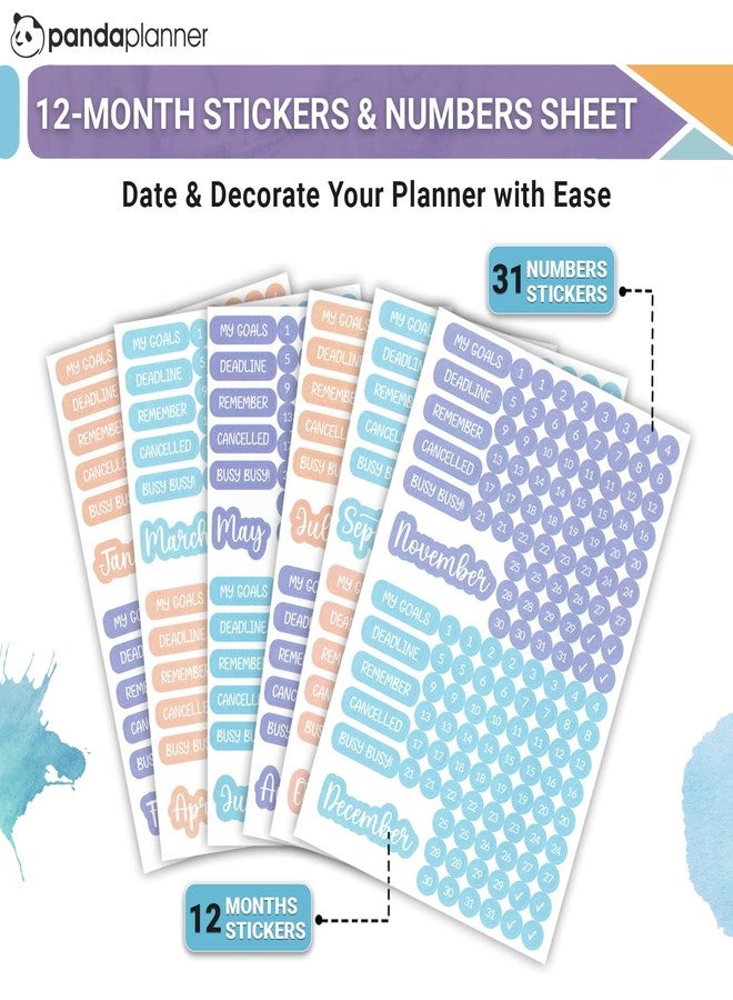 Panda Planner Calendar Planner Stickers - Daily Weekly Monthly Sticker Pack for Planners - Colorful Calendar Stickers Set for Calendar Decorating Journals (Pack of 10 Sheets) - Image 2