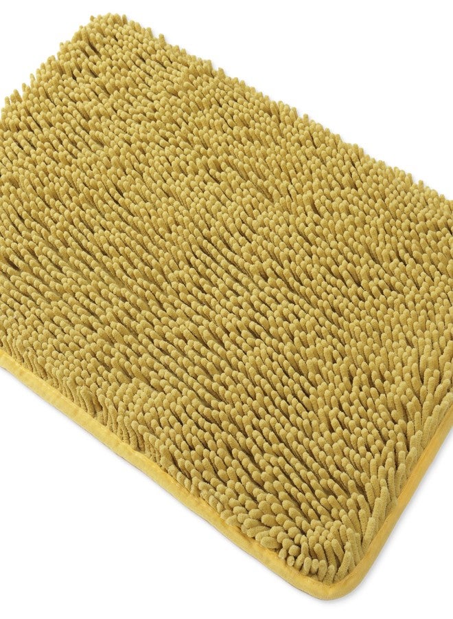 Yeaban Mustard Bathroom Rugs - Thick Chenille Bath Mats | Absorbent and Washable Bath Rug Non-Slip, Plush and Soft Rugs for Bathroom, Kitchen, Shower, Sink - 24" x 36" - Image 1