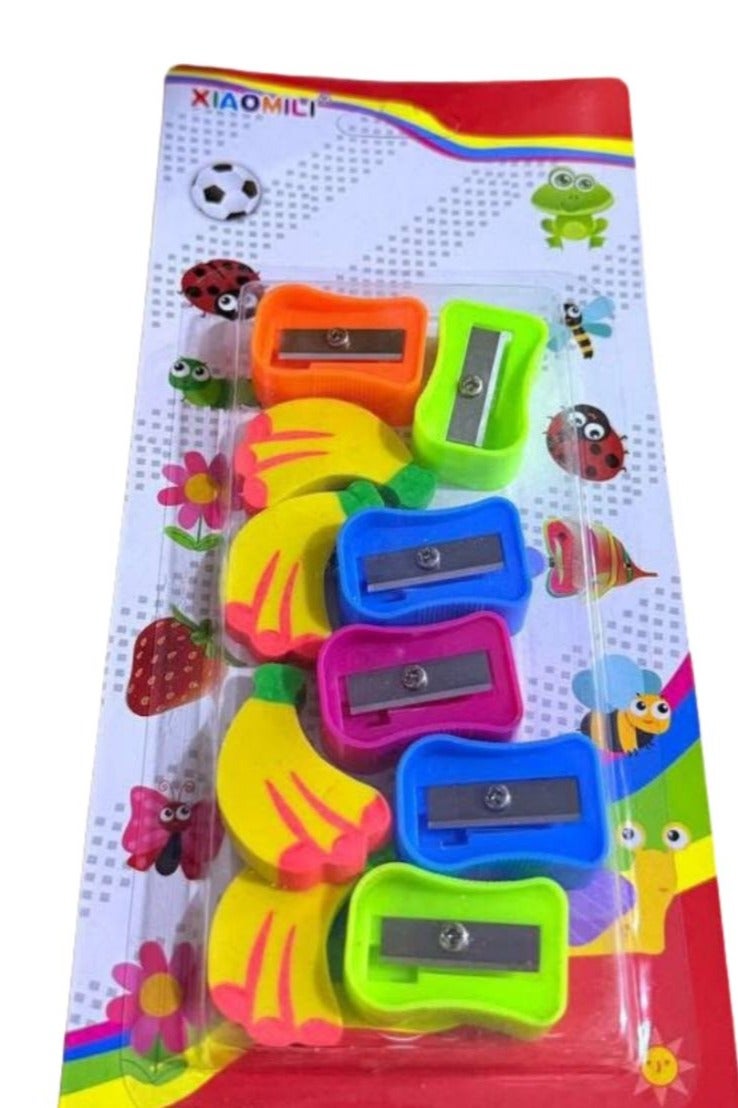 Pencil sharpener and eraser, 6 sharpeners and 5 erasers