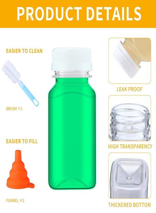 نوجو عبوة نوجو من 36 زجاجة عصير بلاستيكية سعة 5 أونصة مع أغطية، عبوات مشروبات شفافة قابلة لإعادة الاستخدام، زجاجة مياه صغيرة مع قمع وفرشاة لعصر الحليب والشرب (غطاء أبيض) - Image 3