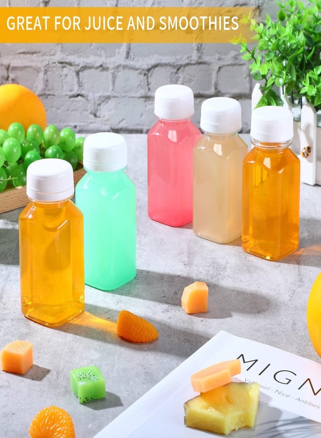 نوجو عبوة نوجو من 36 زجاجة عصير بلاستيكية سعة 5 أونصة مع أغطية، عبوات مشروبات شفافة قابلة لإعادة الاستخدام، زجاجة مياه صغيرة مع قمع وفرشاة لعصر الحليب والشرب (غطاء أبيض) - Image 5