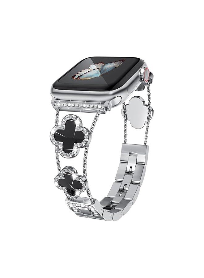 حزام ساعة ذكية ، حزام معدني مرصع بالماس لـ Apple Watch يناسب مقاسات النساء 38 مم و 40 مم - Image 2