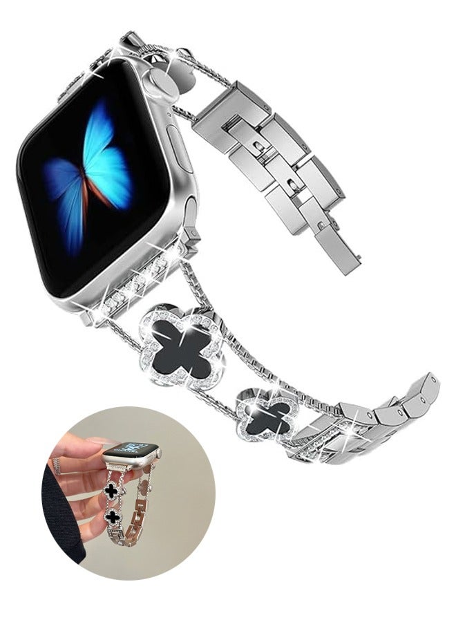حزام ساعة ذكية ، حزام معدني مرصع بالماس لـ Apple Watch يناسب مقاسات النساء 38 مم و 40 مم - Image 1