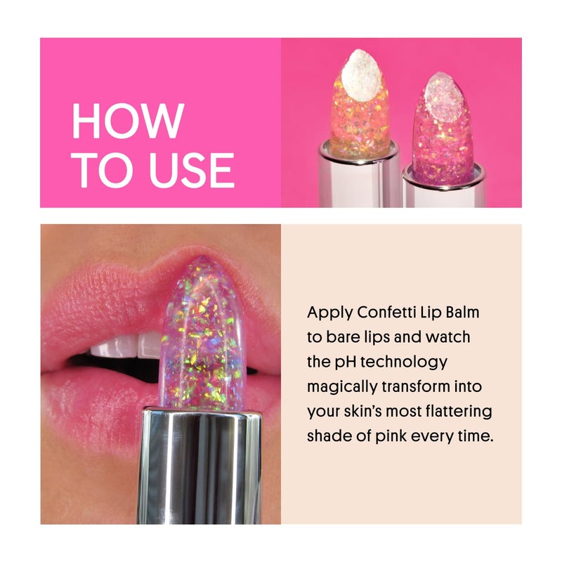 Winky Lux Lavender Glitter Confetti Balm - Hydrating ph Lip Balm, Natural Pink Tint with pH Color Changing, Moisturize & Soften Lips While Leaving Sheer Pink Tint, with Vanilla Scent - Image 5