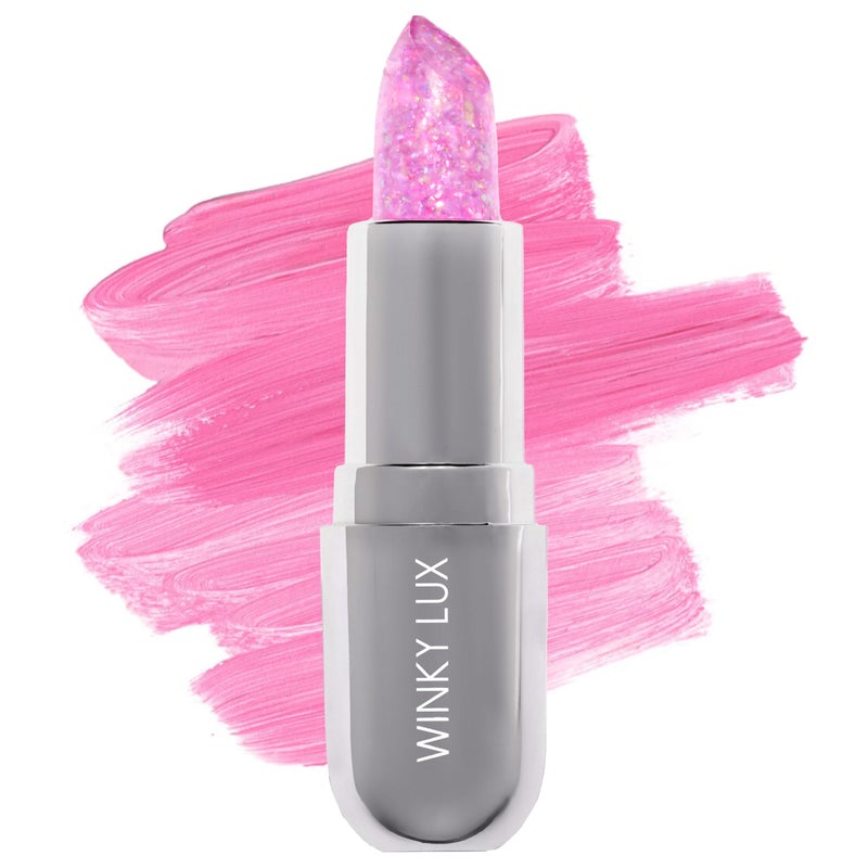 Winky Lux Lavender Glitter Confetti Balm - Hydrating ph Lip Balm, Natural Pink Tint with pH Color Changing, Moisturize & Soften Lips While Leaving Sheer Pink Tint, with Vanilla Scent - Image 1