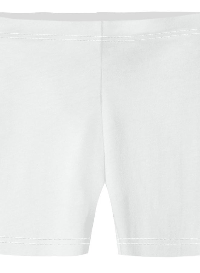 City Threads Made in USA Little Girls Underwear Bike Under Shorts Biker in All Cotton Perfect for SPD and Sensitive Skin Sports Dance School Uniform, White 3T - Image 1
