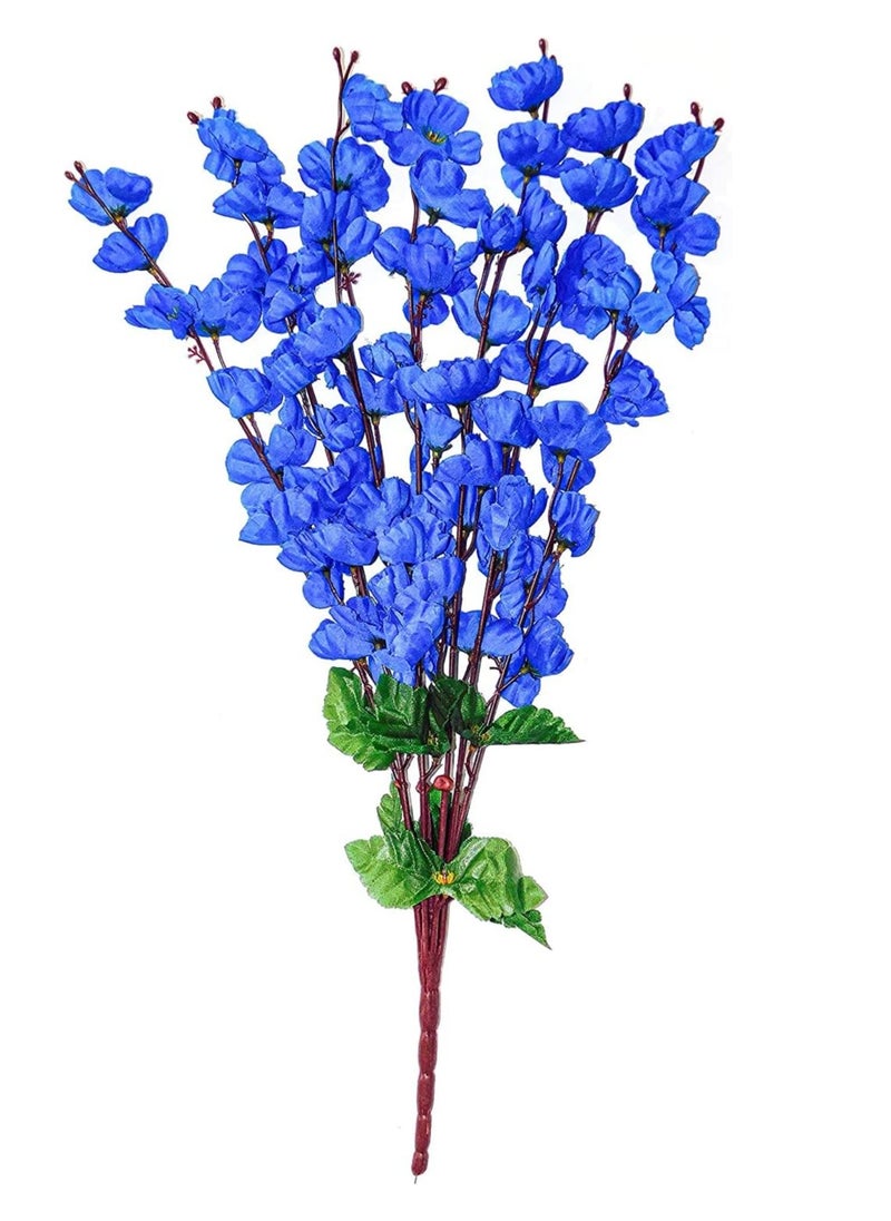 Generic Artificial Flowers For Vase Home Decor Cherry Bouquet Office Decor | Without Vase, Blue Color  - Image 1