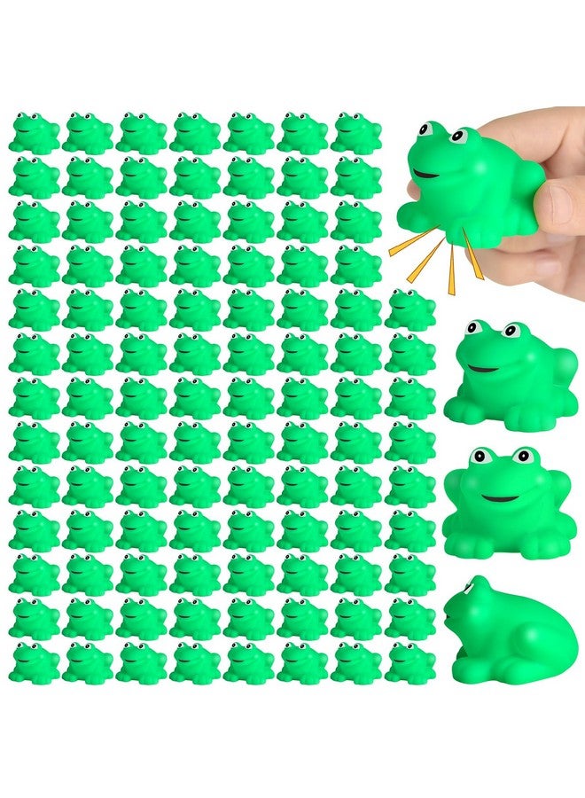 Mototo 120 Pieces Rubber Frogs Mini Rubber Frogs for Bath Squeak and Float Frogs Green Rubber Frogs Shower Frog Swimming Bathtub Toys for Boys and Girls Shower Bathtub Pool Birthday Party Decoration - Image 1