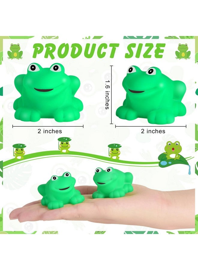 Mototo 120 Pieces Rubber Frogs Mini Rubber Frogs for Bath Squeak and Float Frogs Green Rubber Frogs Shower Frog Swimming Bathtub Toys for Boys and Girls Shower Bathtub Pool Birthday Party Decoration - Image 2