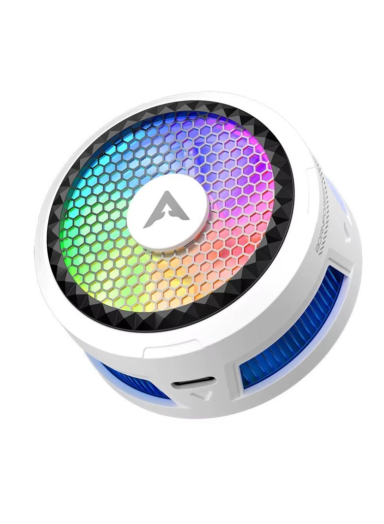 PIVA X30 27W High-Power Mobile Gaming Cooling Fan with Vacuum Cooling, TEC 1060 Chip, Magnetic Heatsink with RGB Lighting for a Professional Look, Durable and Scratch-Resistant, Smart Fan Speed ​​and Lighting Control, White - Image 1