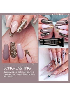 Saviland Poly Gel Nail Extension Kit 7 Colors Allinone Poly Gel Nail Kit With White Brown Gold Builder Nail Gel Slip Solution Nail Tools For Nails Enhancement Manicure Beginner Starter Kit  - Image 3