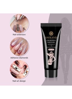 Saviland Poly Gel Nail Extension Kit 7 Colors Allinone Poly Gel Nail Kit With White Brown Gold Builder Nail Gel Slip Solution Nail Tools For Nails Enhancement Manicure Beginner Starter Kit  - Image 5