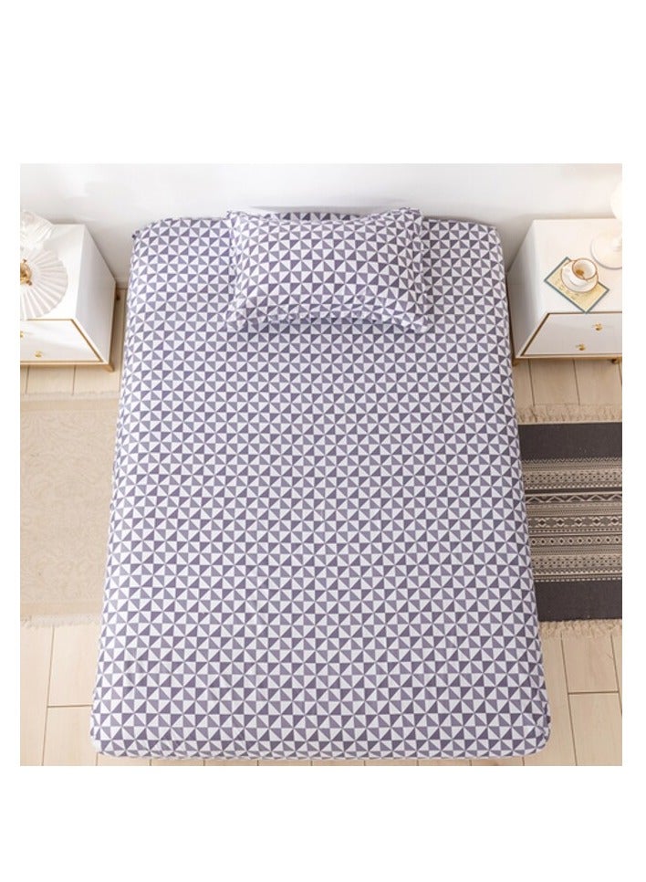 PROMASS 2- Piece Printed Bedsheet Set (1 Flat Bedsheet + 1 Pillow Case) Double Size French Gray  - Image 1