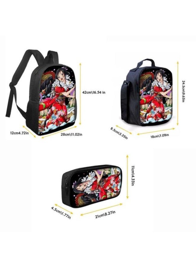 general The latest universal cartoon printed three piece practical bag combination (suitable for students, children, friends, outings, mountain climbing, etc.) - Image 3